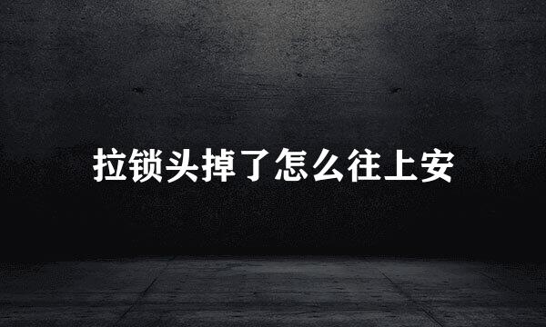 拉锁头掉了怎么往上安