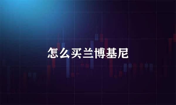 怎么买兰博基尼