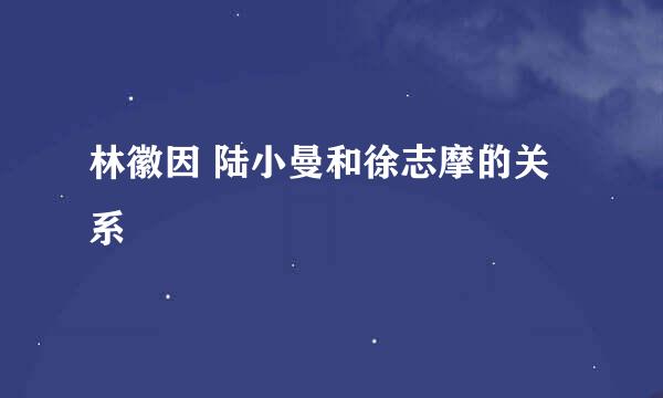 林徽因 陆小曼和徐志摩的关系