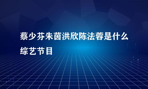 蔡少芬朱茵洪欣陈法蓉是什么综艺节目