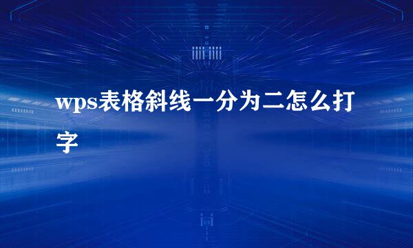 wps表格斜线一分为二怎么打字