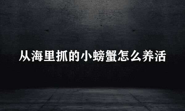 从海里抓的小螃蟹怎么养活