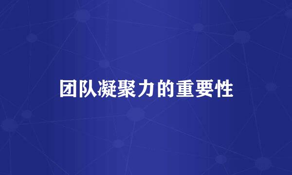 团队凝聚力的重要性
