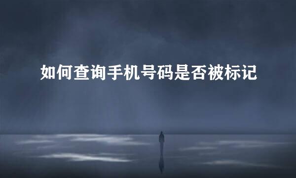 如何查询手机号码是否被标记
