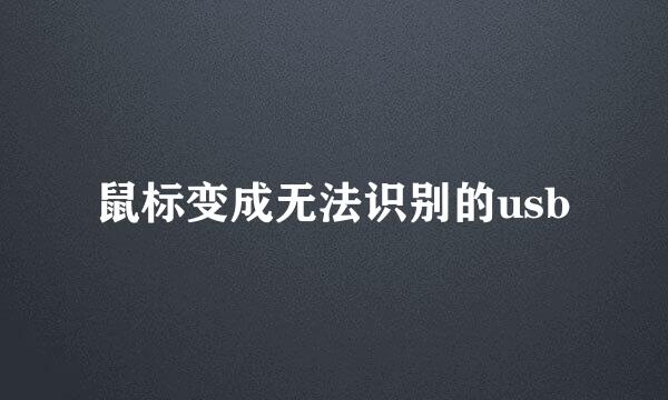 鼠标变成无法识别的usb
