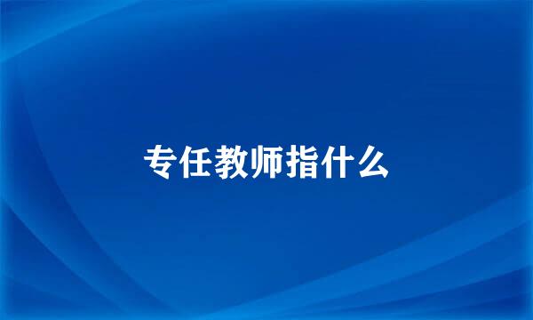 专任教师指什么