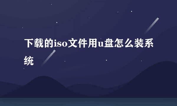 下载的iso文件用u盘怎么装系统