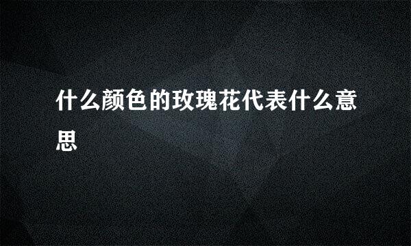 什么颜色的玫瑰花代表什么意思
