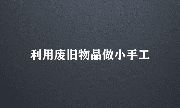 利用废旧物品做小手工