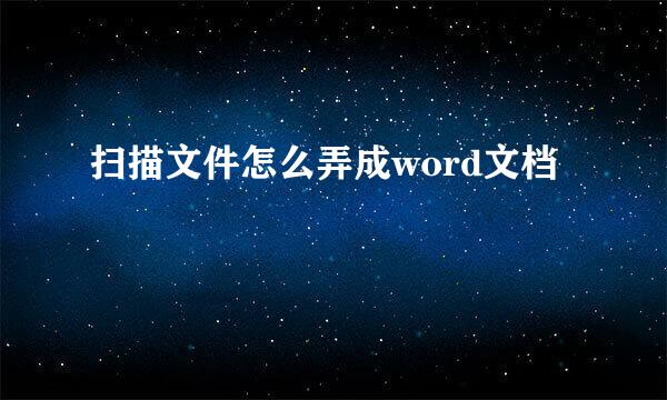 扫描文件怎么弄成word文档