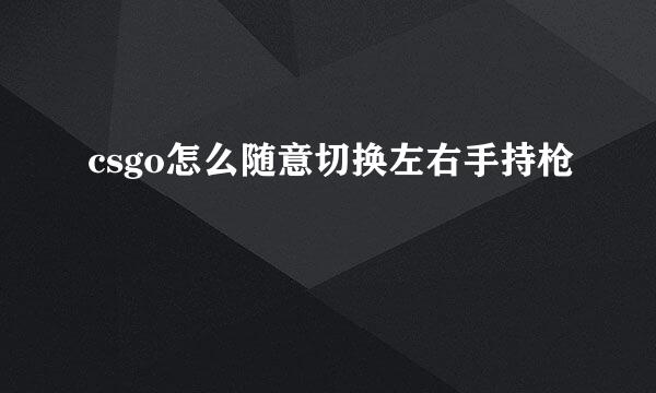 csgo怎么随意切换左右手持枪