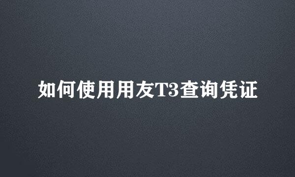 如何使用用友T3查询凭证