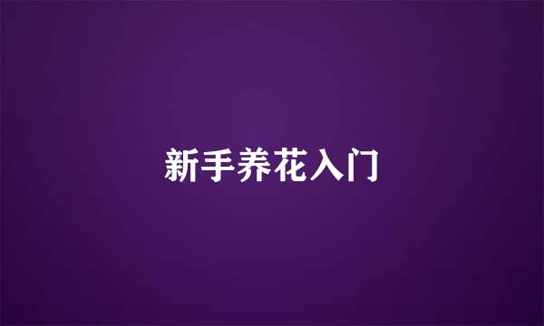 新手养花入门