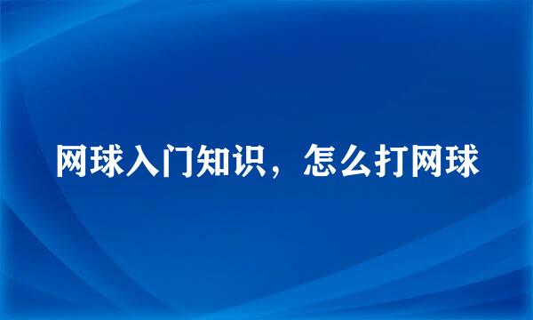 网球入门知识，怎么打网球