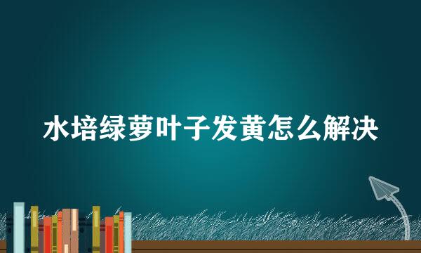 水培绿萝叶子发黄怎么解决