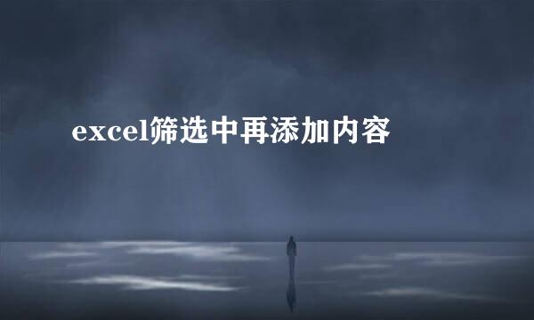 excel筛选中再添加内容