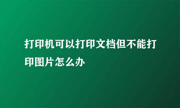 打印机可以打印文档但不能打印图片怎么办