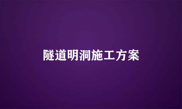 隧道明洞施工方案