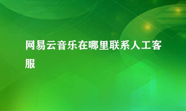 网易云音乐在哪里联系人工客服