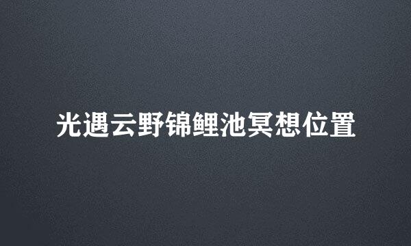 光遇云野锦鲤池冥想位置