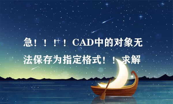 急！！！！CAD中的对象无法保存为指定格式！！求解