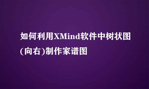 如何利用XMind软件中树状图(向右)制作家谱图