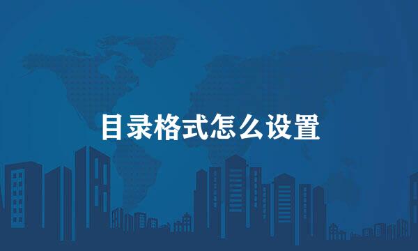 目录格式怎么设置