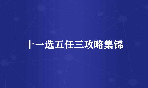 十一选五任三攻略集锦