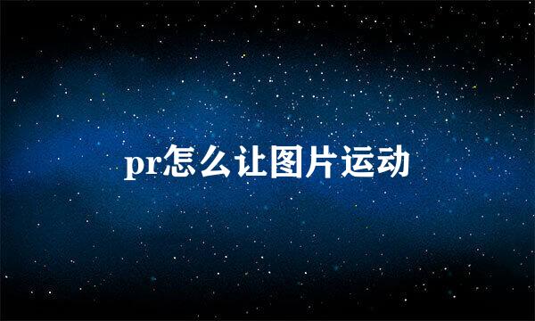 pr怎么让图片运动