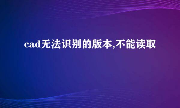 cad无法识别的版本,不能读取