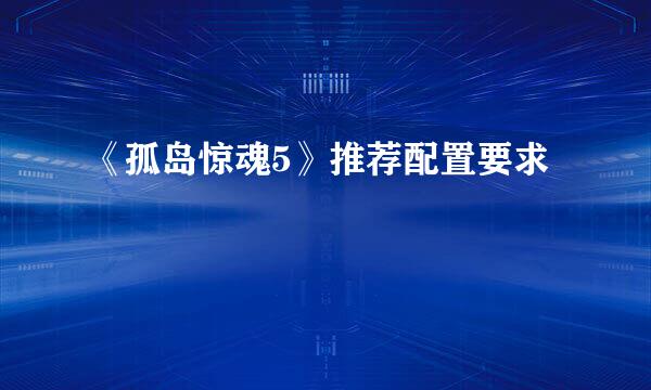 《孤岛惊魂5》推荐配置要求