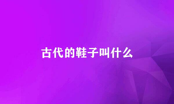 古代的鞋子叫什么
