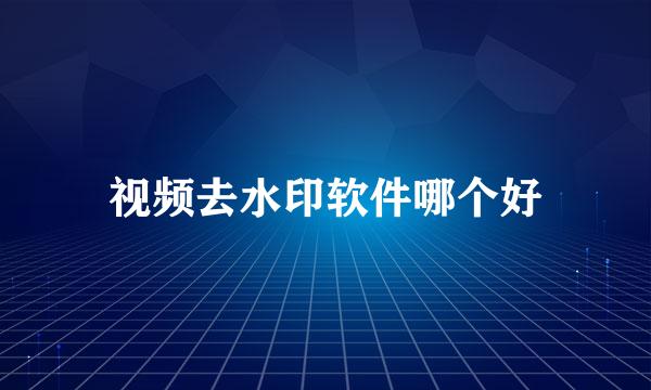 视频去水印软件哪个好