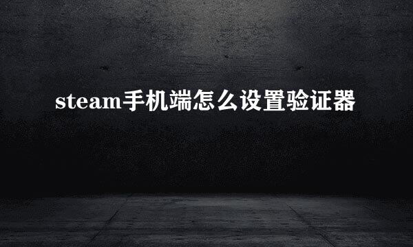 steam手机端怎么设置验证器