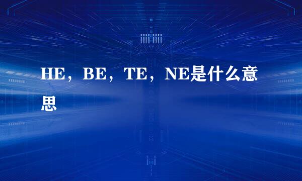 HE，BE，TE，NE是什么意思
