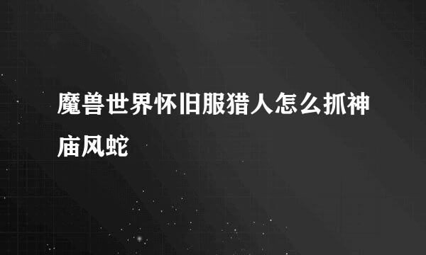 魔兽世界怀旧服猎人怎么抓神庙风蛇