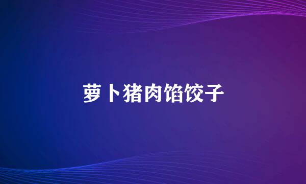 萝卜猪肉馅饺子