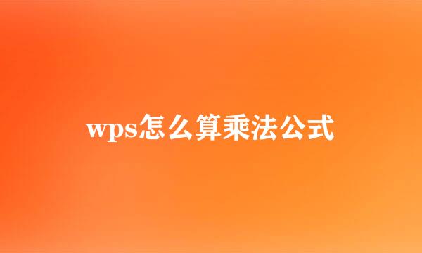 wps怎么算乘法公式