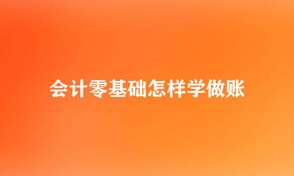 会计零基础怎样学做账