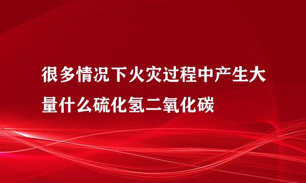 很多情况下火灾过程中产生大量什么硫化氢二氧化碳