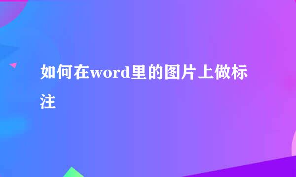 如何在word里的图片上做标注