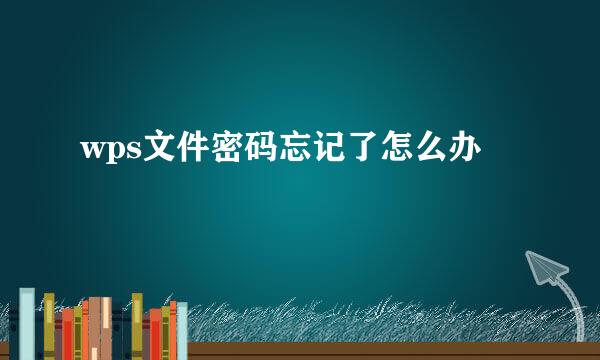 wps文件密码忘记了怎么办