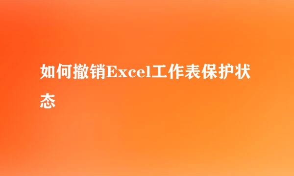 如何撤销Excel工作表保护状态