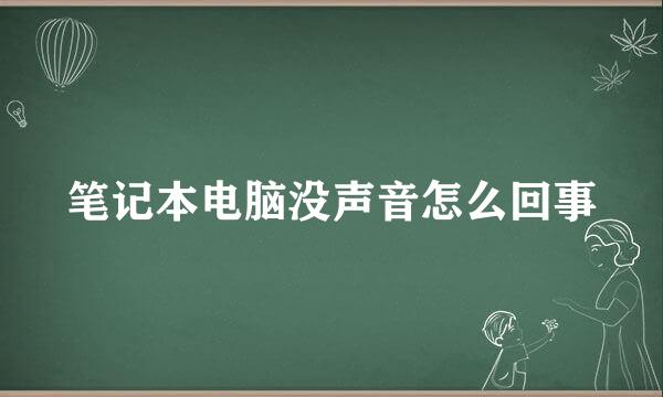笔记本电脑没声音怎么回事