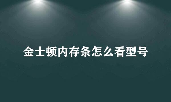 金士顿内存条怎么看型号