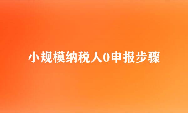 小规模纳税人0申报步骤
