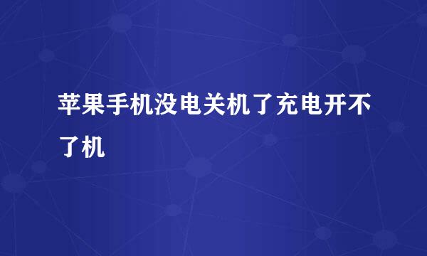 苹果手机没电关机了充电开不了机