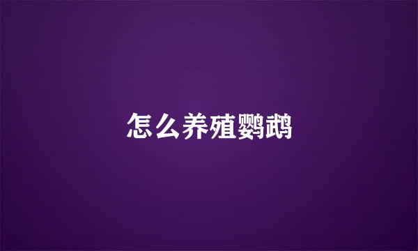 怎么养殖鹦鹉