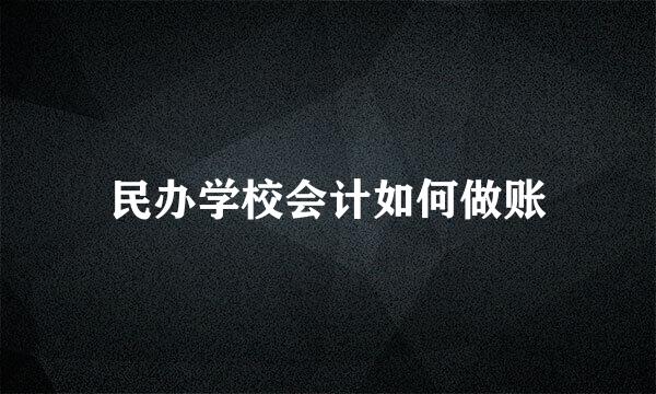 民办学校会计如何做账