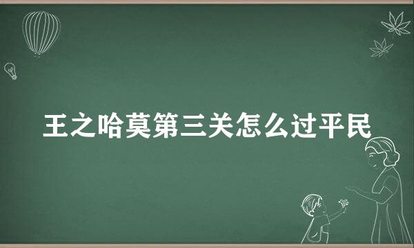 王之哈莫第三关怎么过平民